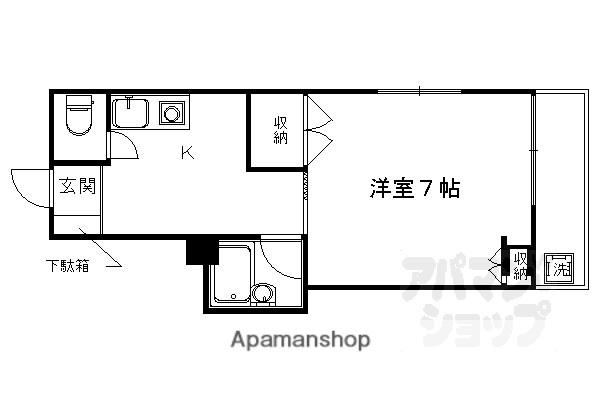 イヌイビル(1K/3階)の間取り写真