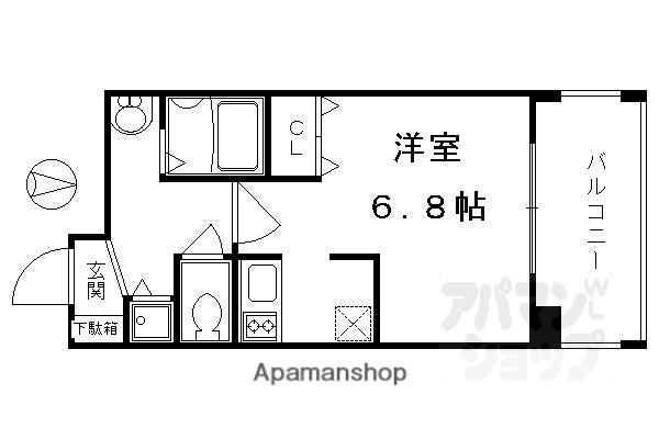 アスヴェル京都御所前II(1K/6階)の間取り写真