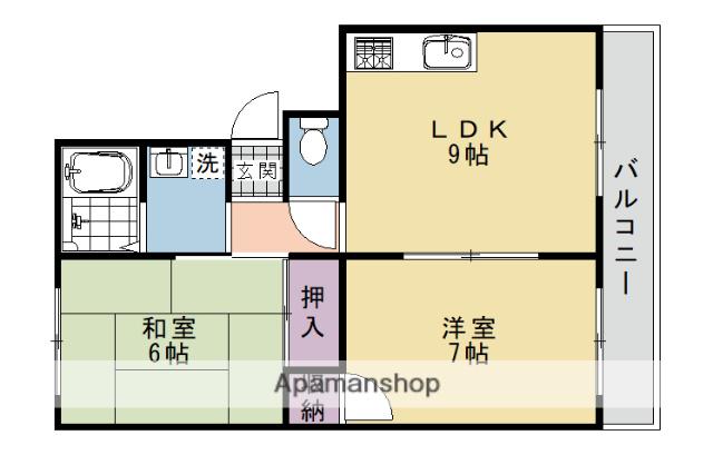 エクセルコート桂(2DK/3階)の間取り写真