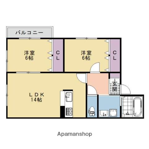 セレジェイラ(2LDK/2階)の間取り写真