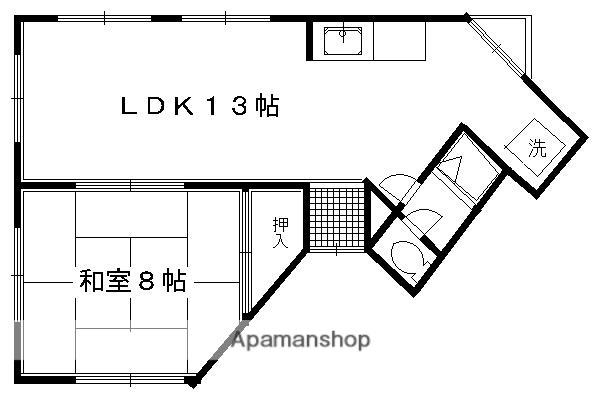 ラポーラクローデュ(1LDK/2階)の間取り写真