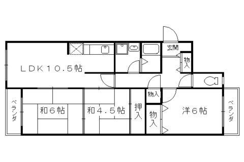 ヴェルデ三番館(3LDK/3階)の間取り写真