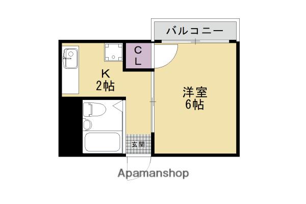 シェモアクレール(1K/2階)の間取り写真