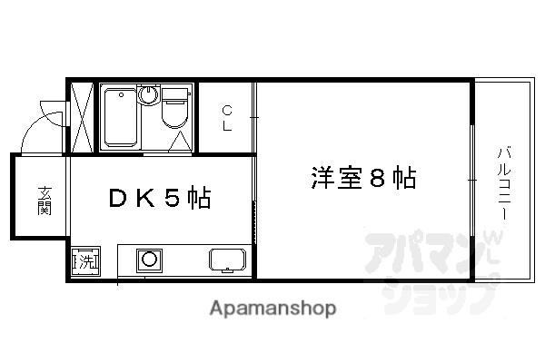 シェモアクレール(1DK/4階)の間取り写真