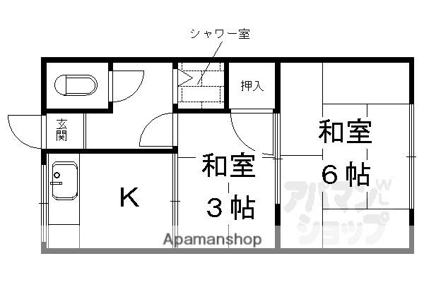 松山荘(2K/2階)の間取り写真