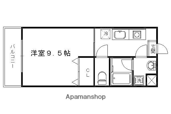 シャイン帷子ノ辻(1K/3階)の間取り写真