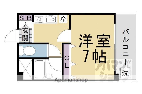 ジャスティ川島(1K/2階)の間取り写真