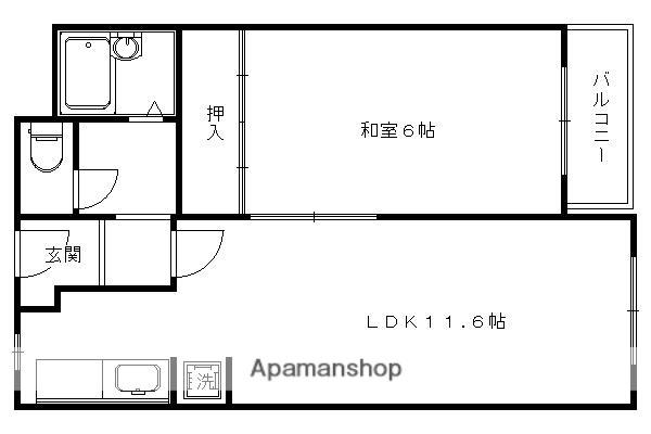 クラウンコーポ(1LDK/10階)の間取り写真