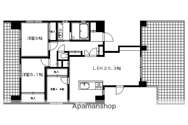  シルエラ御所南(3LDK/9階)の間取り写真
