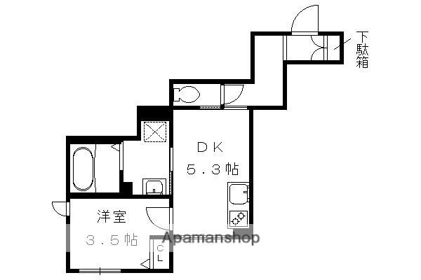 シャーメゾン住吉(1DK/2階)の間取り写真