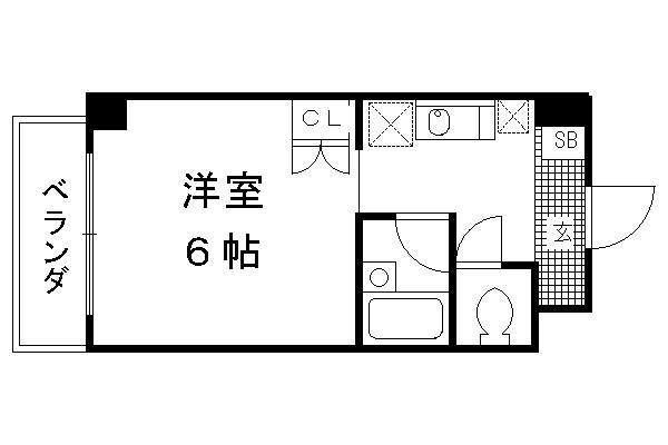 ハウゼ公園前(1K/3階)の間取り写真