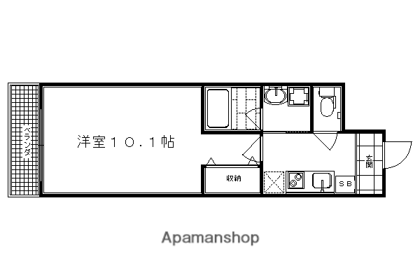 アルティス西京極(1K/2階)の間取り写真