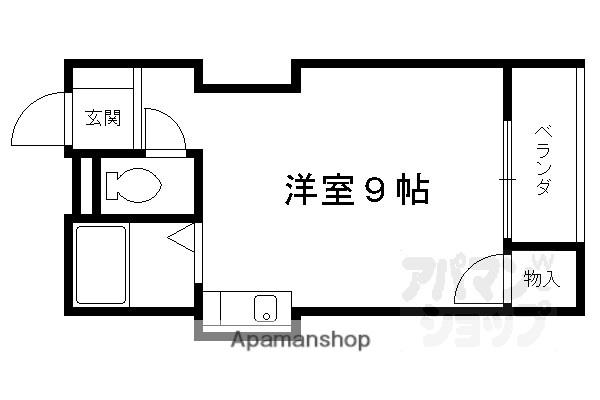 サンシャインシルク嵯峨(ワンルーム/1階)の間取り写真