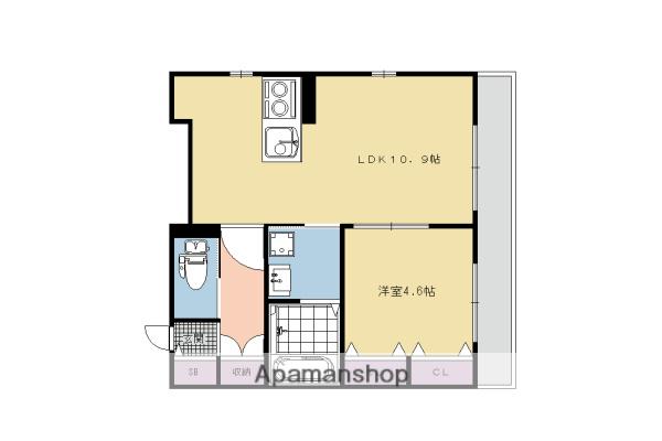 キャレウールー五条(1LDK/1階)の間取り写真