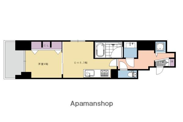 ベラジオ京都梅小路(1DK/4階)の間取り写真