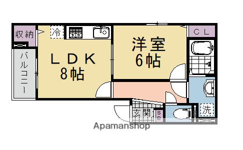 アビタシオン山ノ内(1LDK/3階)の間取り写真