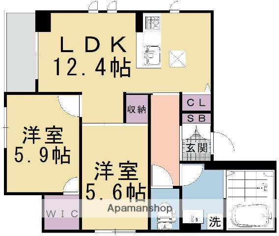 シャーメゾンちきりや壬生(2LDK/1階)の間取り写真