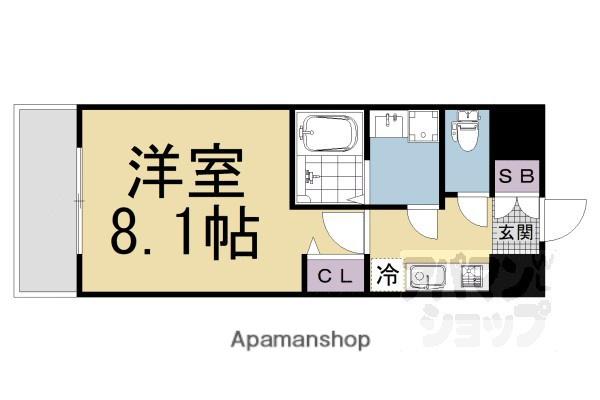 DAIWA GRACE MAISON 京都西七条(1K/4階)の間取り写真