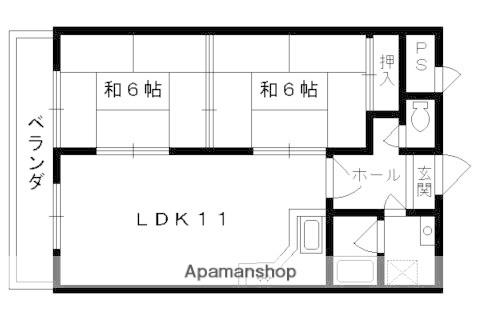 ル・サフィール五条(2LDK/4階)の間取り写真