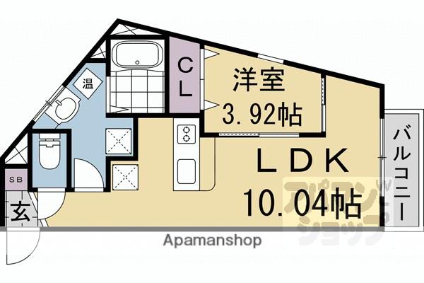 CREO太秦天神川(1LDK/3階)の間取り写真
