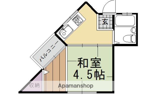 ヤマト洛西(1K/2階)の間取り写真