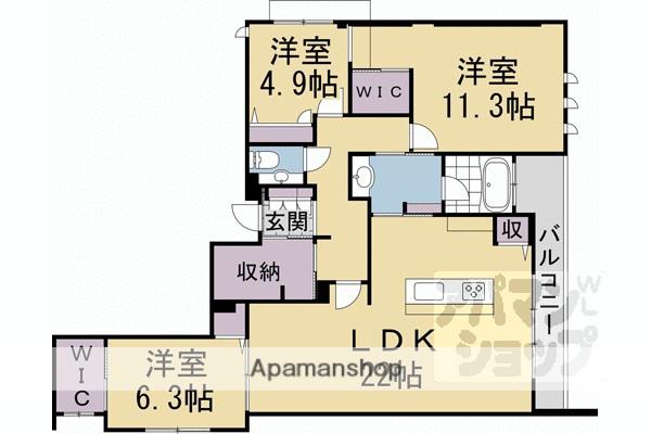 リシェス御所南(3LDK/2階)の間取り写真