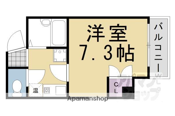 ブランネージュ四条大宮(1K/4階)の間取り写真