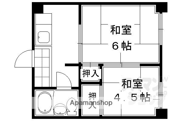 佐わらび堺町マンション(2K/5階)の間取り写真