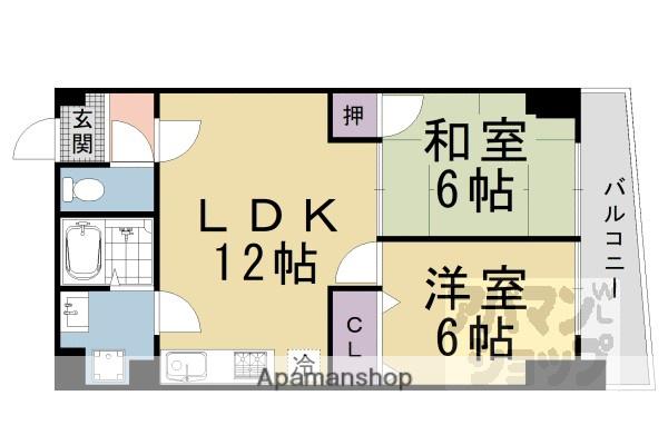 アベイユ木村(2LDK/4階)の間取り写真