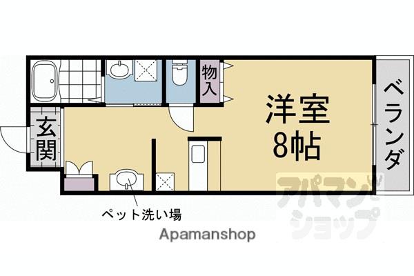 ヴァローレ桂(1K/3階)の間取り写真