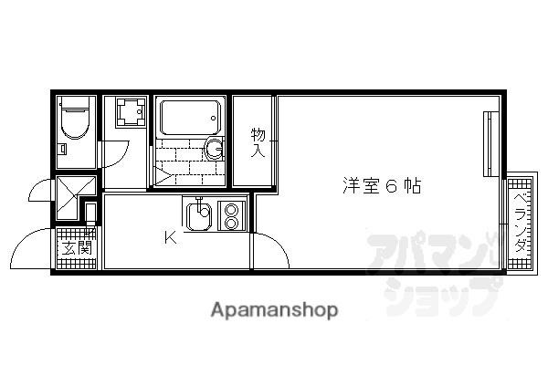 レオパレス鳴滝(1K/2階)の間取り写真