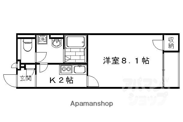 クレイノ太秦天神川(1K/1階)の間取り写真