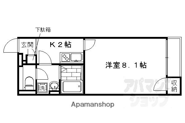 レオネクスト宇多野(1K/1階)の間取り写真