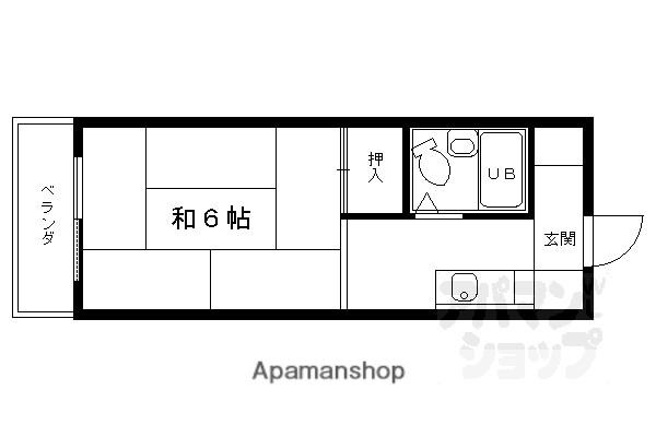 ハウスヴィラ田中(1K/3階)の間取り写真