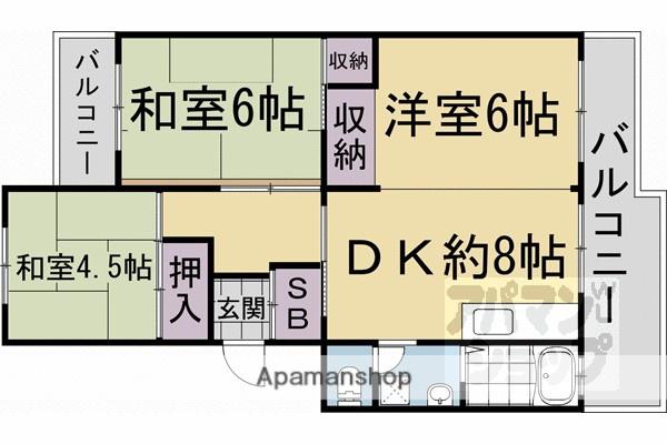 西京極市営(3DK/1階)の間取り写真