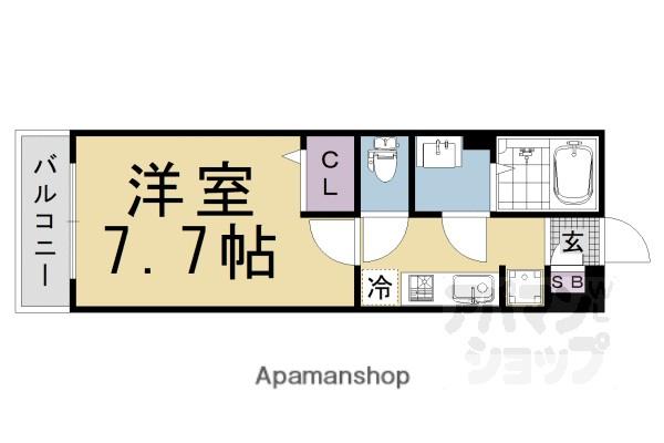リブリ京都嵐山(1K/3階)の間取り写真