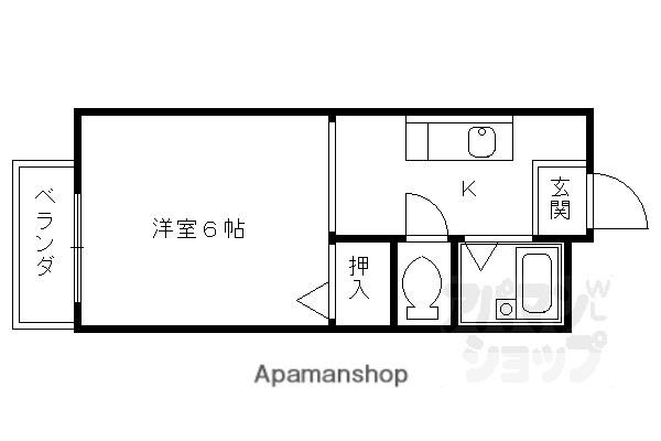 ソフィアガーデン(1K/1階)の間取り写真