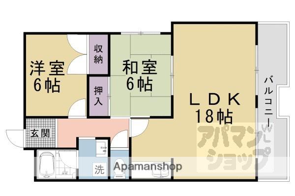 パラッシオアイ(2LDK/1階)の間取り写真