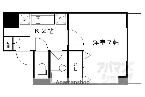 シャルムーズ二条高倉(1K/5階)の間取り写真