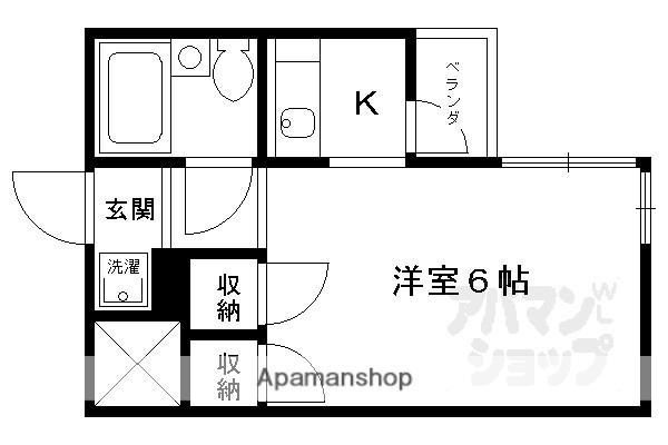 二条グランドハイツ(1K/4階)の間取り写真