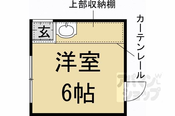 京都市東西線 太秦天神川駅 徒歩12分 2階建 築7年(ワンルーム/2階)の間取り写真