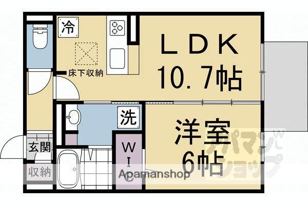 ヴィダ西京極(1LDK/1階)の間取り写真