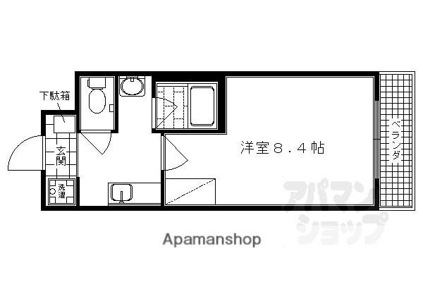 エクセレンス・龍安寺(1K/3階)の間取り写真