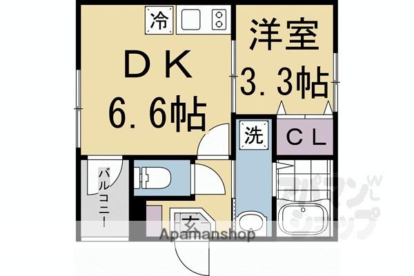 メゾンアンバー(1DK/2階)の間取り写真