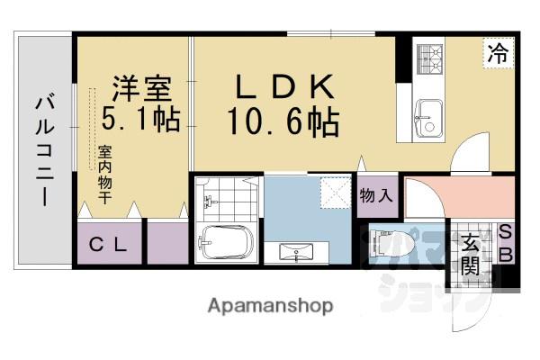 VOGUE京都桂(1LDK/1階)の間取り写真