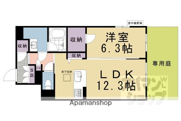 シャーメゾン環(1LDK/1階)の間取り写真