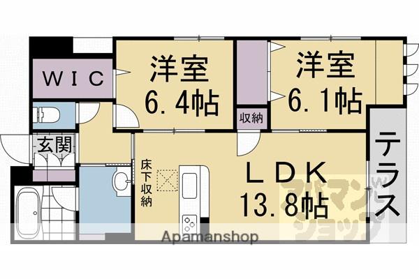 シャーメゾン西ノ京(2LDK/1階)の間取り写真
