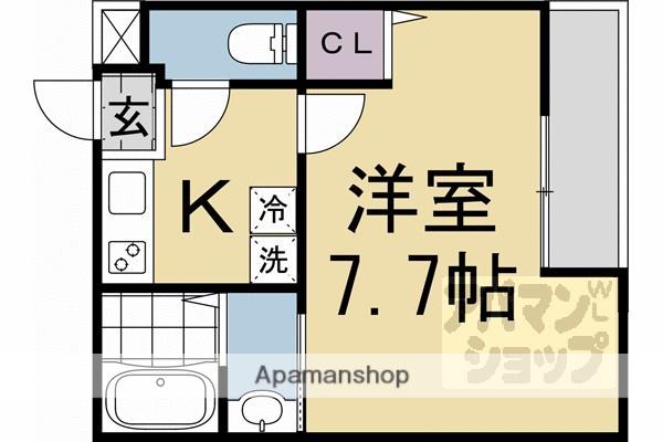 EN西ノ京二条(1K/4階)の間取り写真