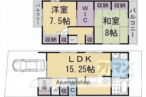 京都市東西線 西大路御池駅 徒歩10分 2階建 築15年(2LDK)の間取り写真