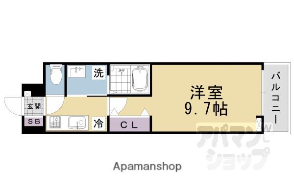 オーサム ヴィレッジ 京都桂(1K/2階)の間取り写真